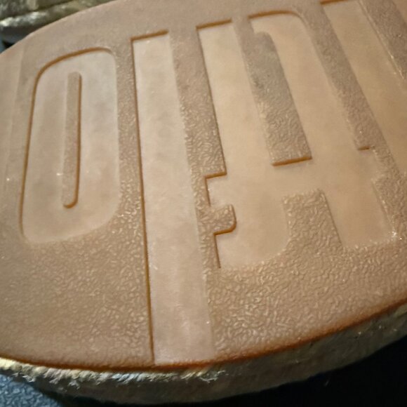 9.5 FitFlop Women's Eloise Suede Leather Cork Strappy Wedge Sandals Espadrille - Picture 9 of 9